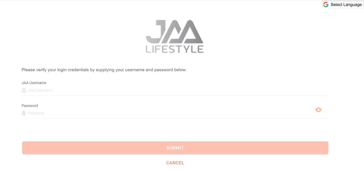 JAA Lifestyle Login