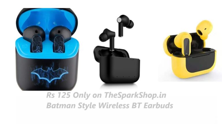 Rs 125 Only on TheSparkShop.in Batman Style Wireless BT Earbuds: Style Meets Sound Like Never Before