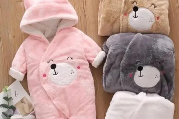 Rs 149 Bear Design Long-Sleeve Baby Jumpsuit Thespark Shop
