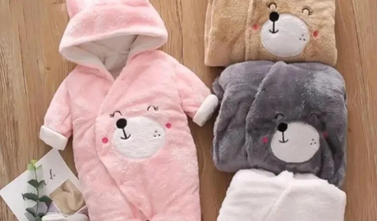 Rs 149 Bear Design Long-Sleeve Baby Jumpsuit Thespark Shop